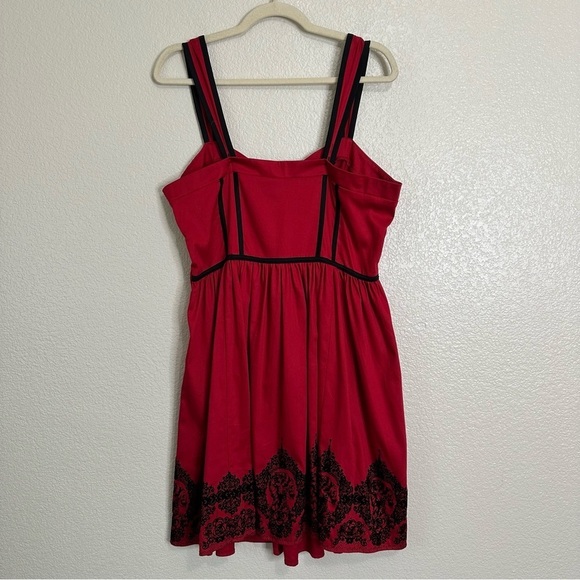 NWT Hot Topic Red & Black Velvet Print Border Fit & Flare Dress, Size XL - Picture 6 of 12